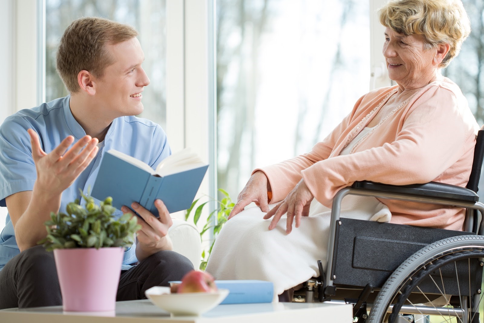 Mother and Son, Old Mom and Son Story Reading, Alzheimer's progression